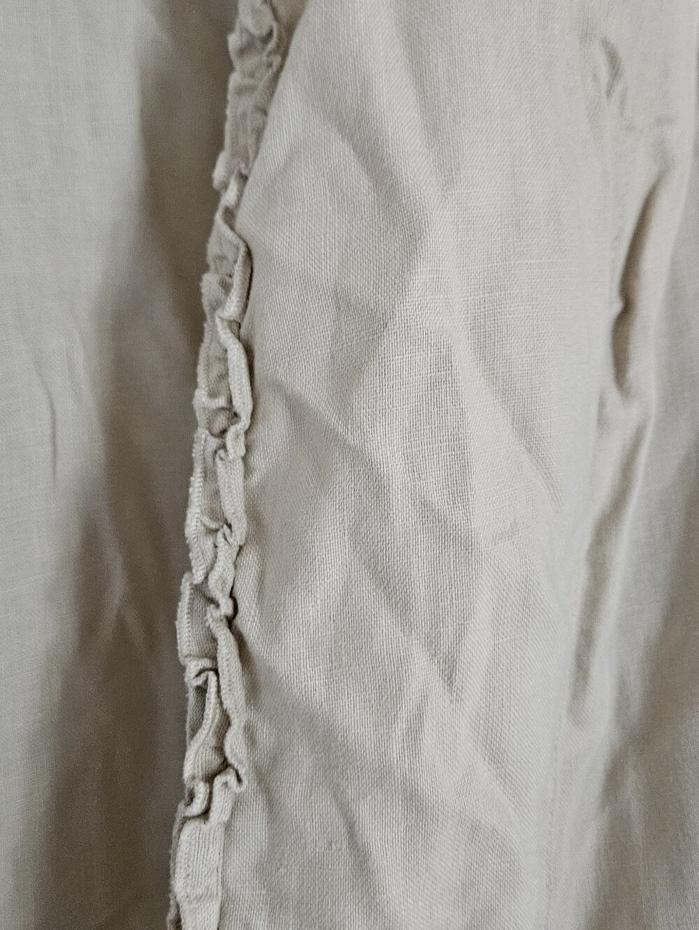 Choices Neutral Beige Ruffle-Trim Open Jacket - Picture 3 of 5